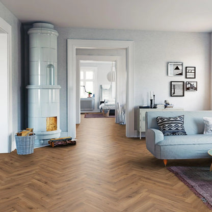 Golden Walnut Laminate Herringbone